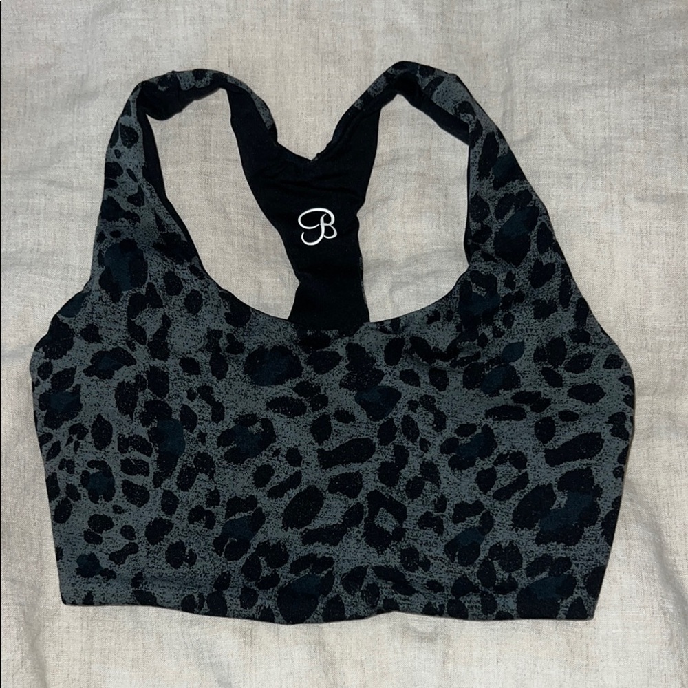 Black and Gray Leopard Print bombshell Sports Bra